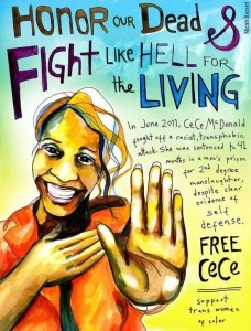 Illustrated Free CeCe advocacy poster honoring CeCe McDonald