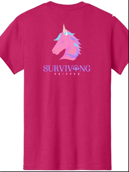 Hot pink Surviving Unicorn T-shirt